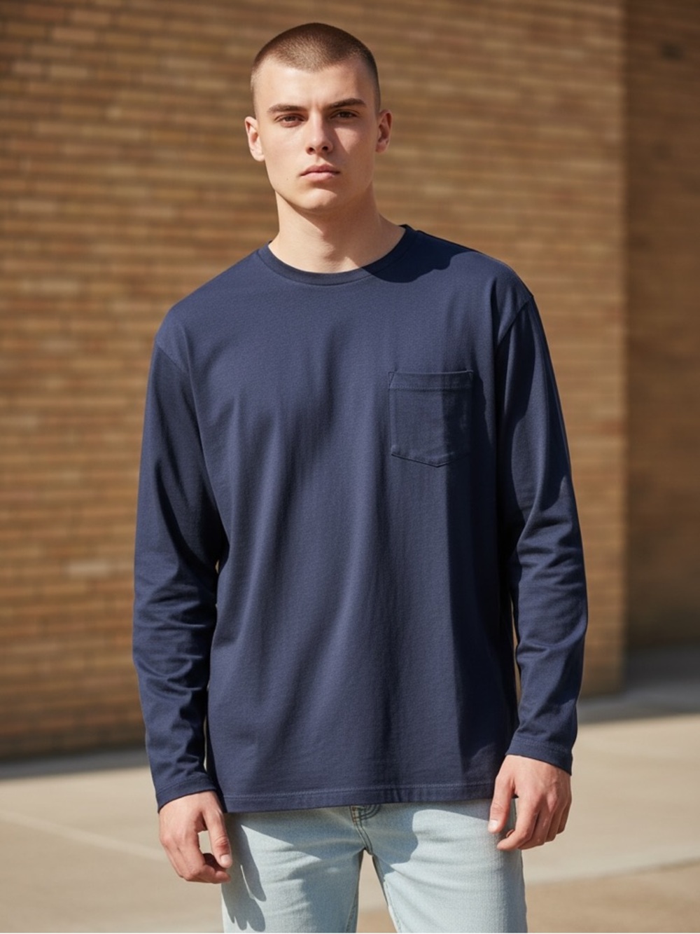 Gap // Men's // Long Sleeve Pocket Tee - Navy